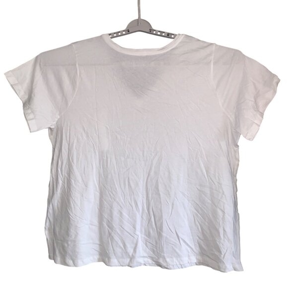 Ava & Viv Womens Plus Size White V-Neck Basic Tee Soft Cotton Casual Top - Picture 9 of 12